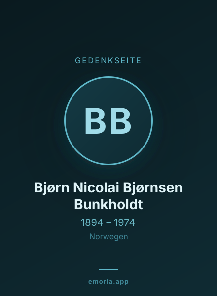 Gedenkportrait von Bjørn Nicolai Bjørnsen Bunkholdt