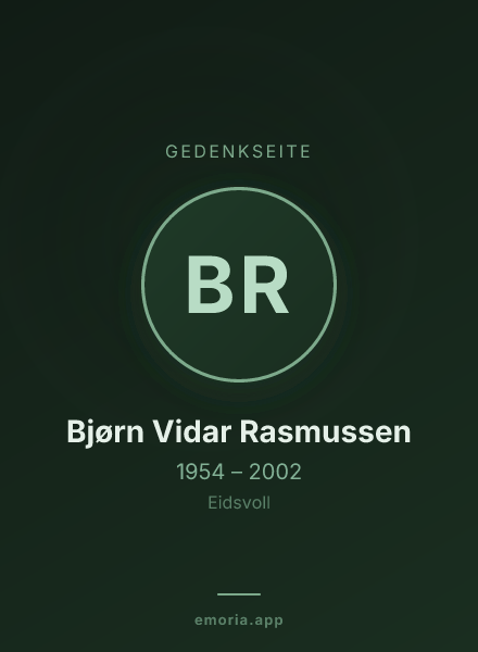 Gedenkportrait von Bjørn Vidar Rasmussen