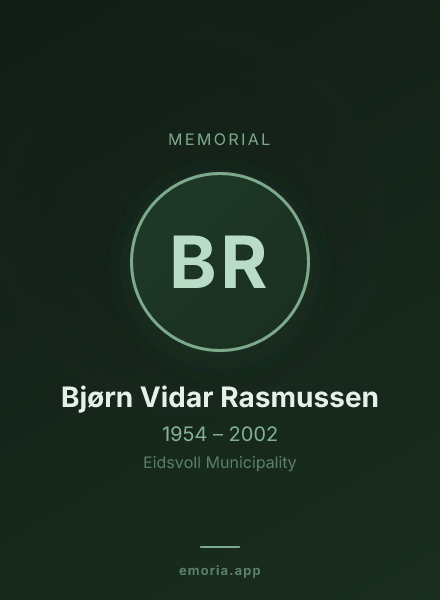 Memorial portrait of Bjørn Vidar Rasmussen