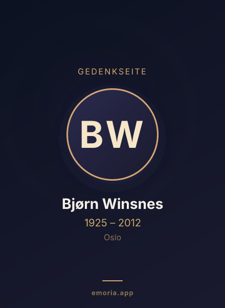 Gedenkportrait von Bjørn Winsnes