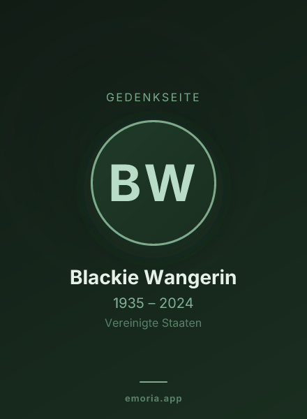Gedenkportrait von Blackie Wangerin