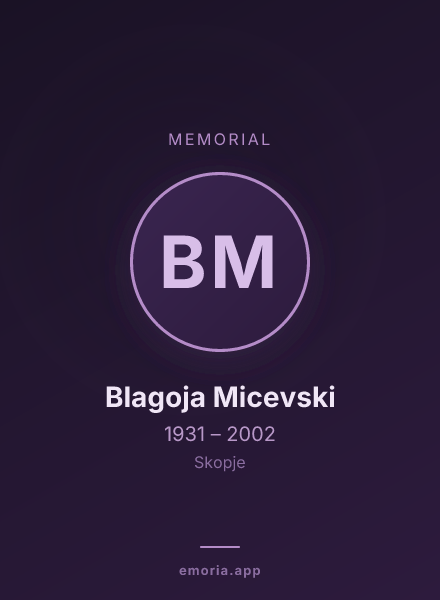 Memorial portrait of Blagoja Micevski