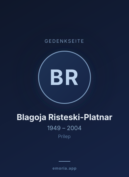 Gedenkportrait von Blagoja Risteski-Platnar