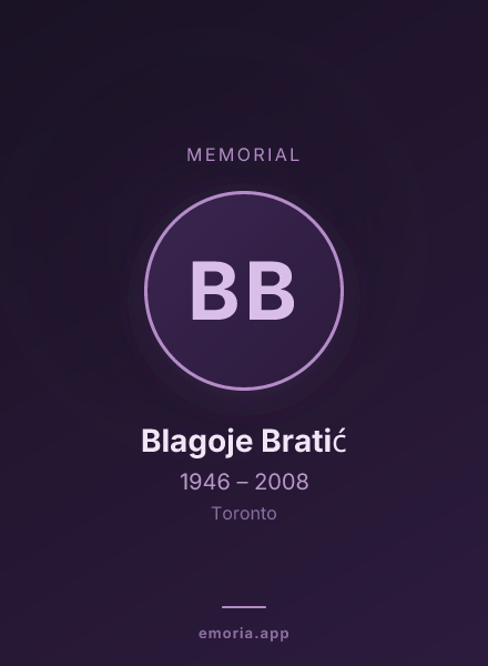 Memorial portrait of Blagoje Bratić