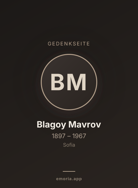 Gedenkportrait von Blagoy Mavrov