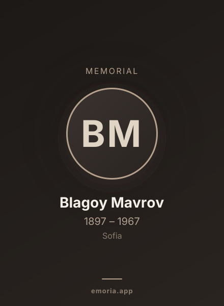 Memorial portrait of Blagoy Mavrov