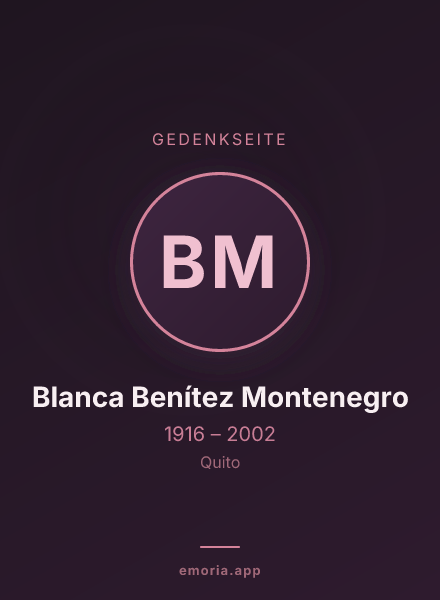 Gedenkportrait von Blanca Benítez Montenegro