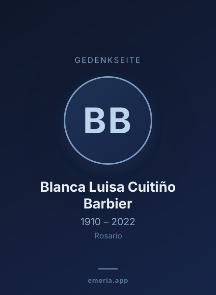 Gedenkportrait von Blanca Luisa Cuitiño Barbier
