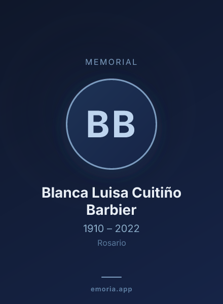 Memorial portrait of Blanca Luisa Cuitiño Barbier