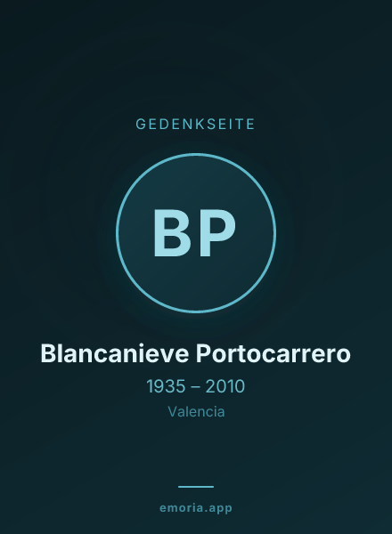 Gedenkportrait von Blancanieve Portocarrero
