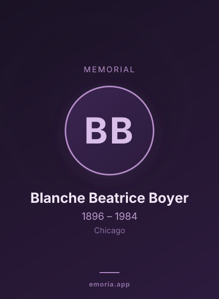 Memorial portrait of Blanche Beatrice Boyer