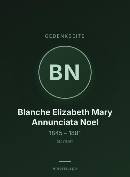 Gedenkportrait von Blanche Elizabeth Mary Annunciata Noel