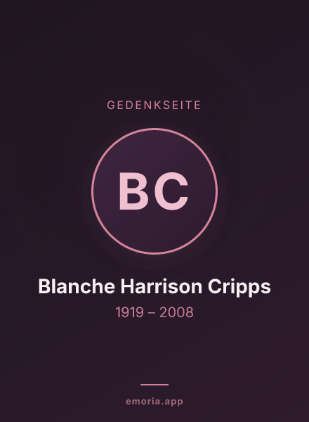 Gedenkportrait von Blanche Harrison Cripps