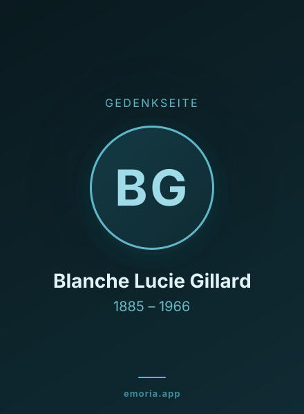 Gedenkportrait von Blanche Lucie Gillard