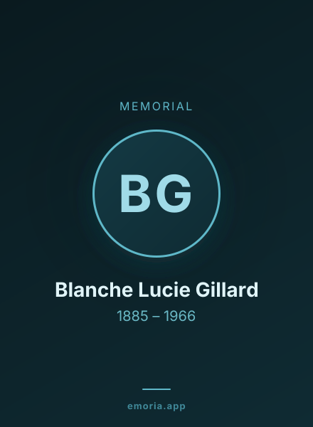 Memorial portrait of Blanche Lucie Gillard