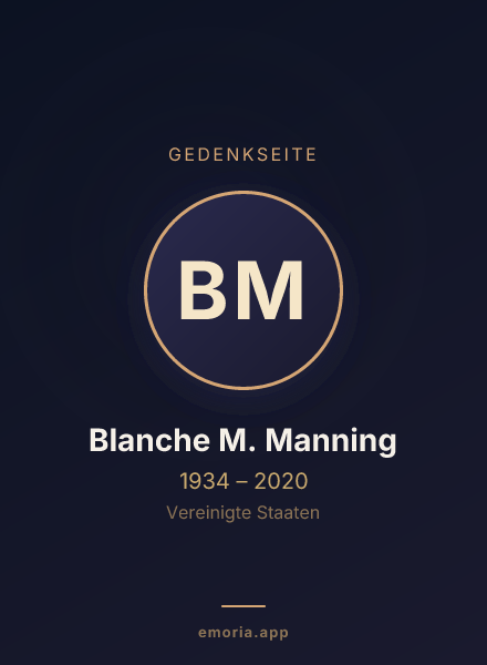 Gedenkportrait von Blanche M. Manning