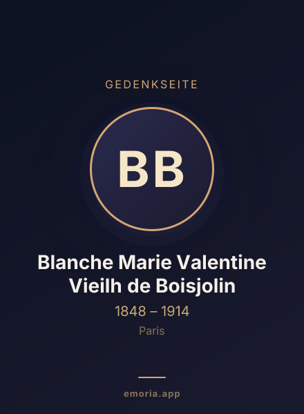 Gedenkportrait von Blanche Marie Valentine Vieilh de Boisjolin