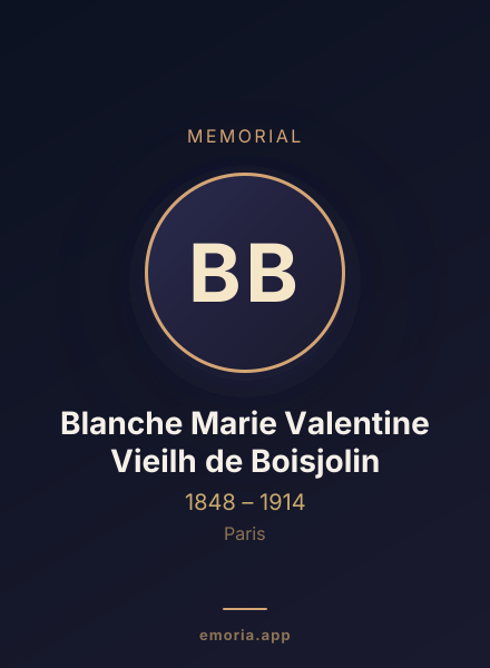 Memorial portrait of Blanche Marie Valentine Vieilh de Boisjolin