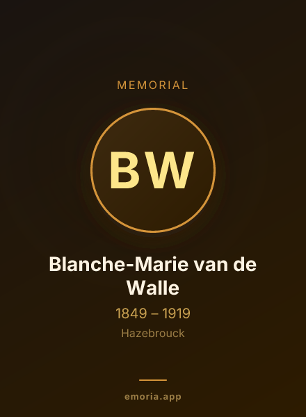 Memorial portrait of Blanche-Marie van de Walle
