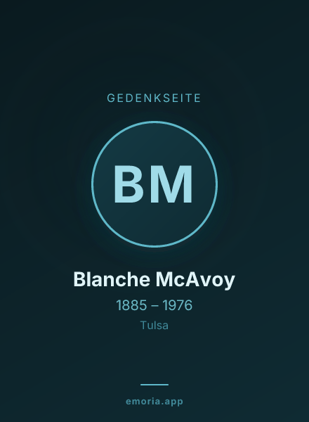 Gedenkportrait von Blanche McAvoy