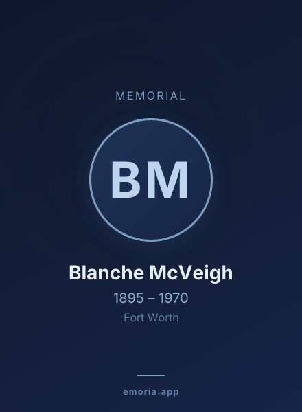 Memorial portrait of Blanche McVeigh