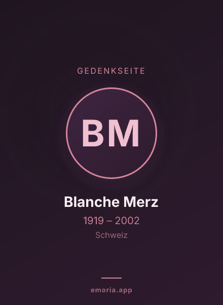 Gedenkportrait von Blanche Merz