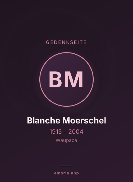 Gedenkportrait von Blanche Moerschel