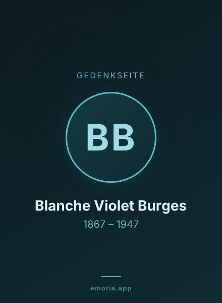 Gedenkportrait von Blanche Violet Burges