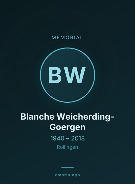 Memorial portrait of Blanche Weicherding-Goergen