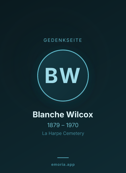 Gedenkportrait von Blanche Wilcox
