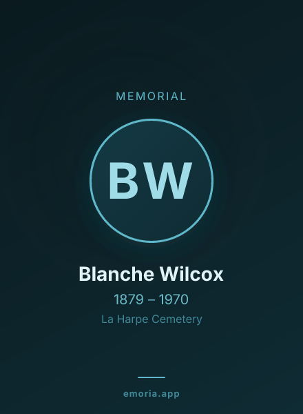 Memorial portrait of Blanche Wilcox