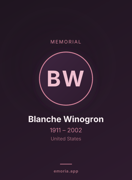 Memorial portrait of Blanche Winogron