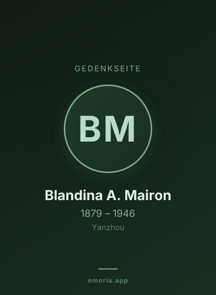 Gedenkportrait von Blandina A. Mairon