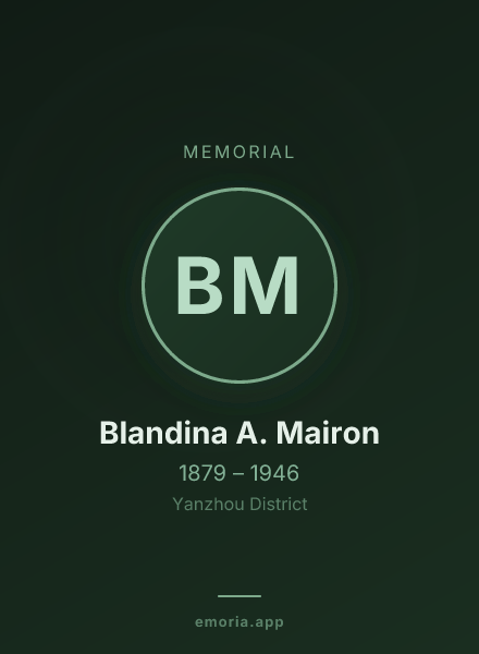 Memorial portrait of Blandina A. Mairon