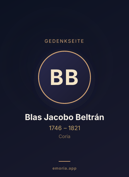 Gedenkportrait von Blas Jacobo Beltrán
