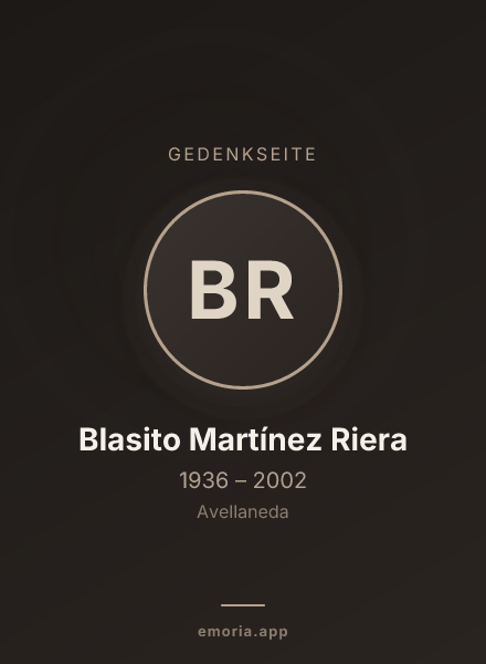 Gedenkportrait von Blasito Martínez Riera