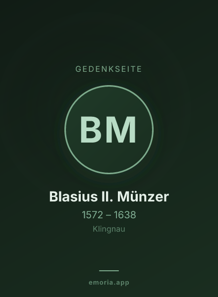 Gedenkportrait von Blasius II. Münzer