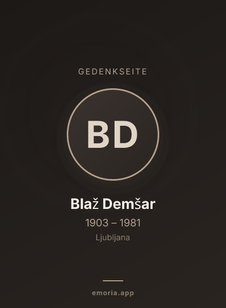 Gedenkportrait von Blaž Demšar