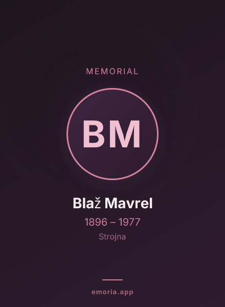 Memorial portrait of Blaž Mavrel