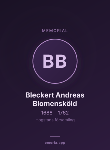Memorial portrait of Bleckert Andreas Blomensköld