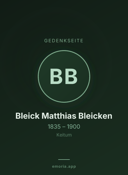 Gedenkportrait von Bleick Matthias Bleicken