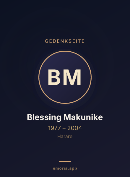 Gedenkportrait von Blessing Makunike