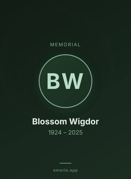 Memorial portrait of Blossom Wigdor