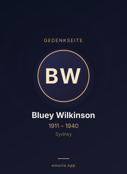 Gedenkportrait von Bluey Wilkinson