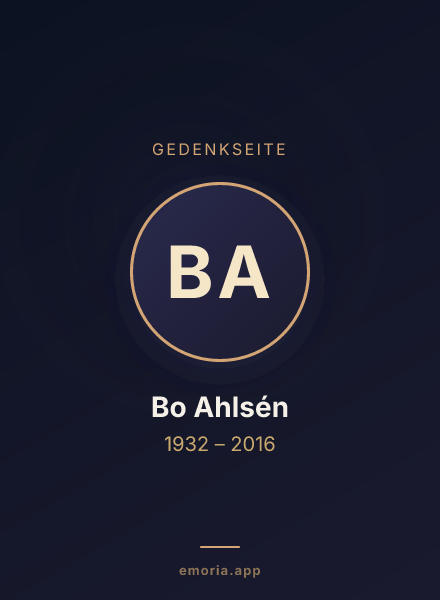 Gedenkportrait von Bo Ahlsén