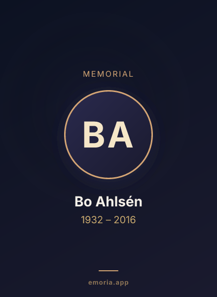 Memorial portrait of Bo Ahlsén
