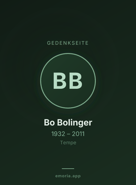 Gedenkportrait von Bo Bolinger