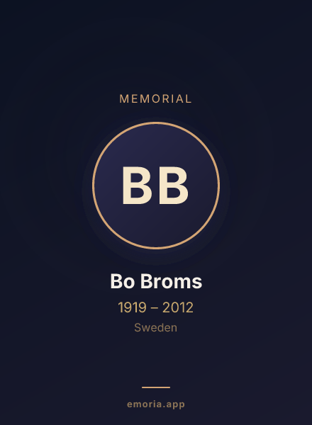 Memorial portrait of Bo Broms
