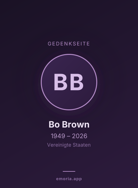 Gedenkportrait von Bo Brown