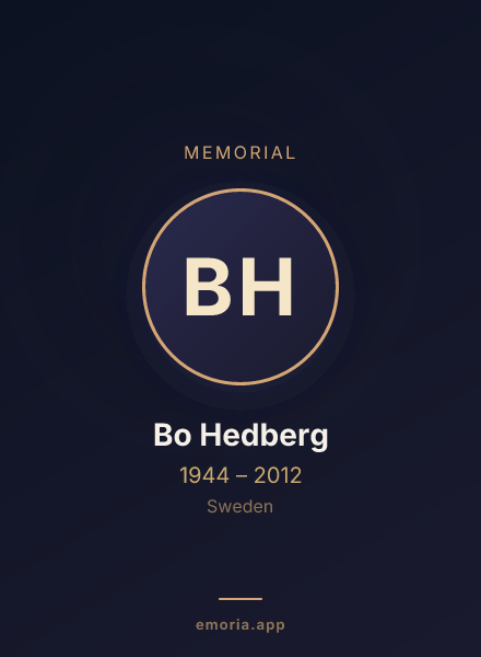 Memorial portrait of Bo Hedberg